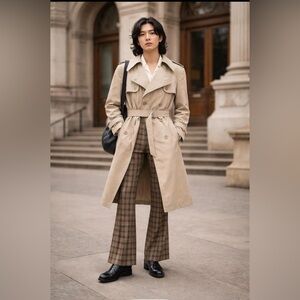 Vintage Egon Von Furstenberg Men's Trench Coat M/L 40 Belted Removable Liner